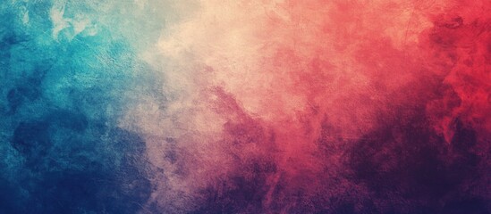 Fototapeta premium Textured gradient background with subtle grain and grunge effects in vibrant hues of blue, red, and purple for artistic designs.