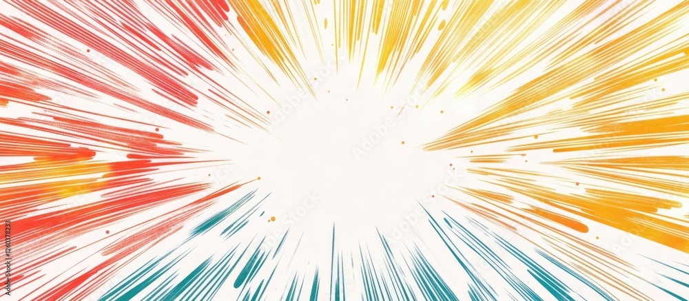 Aufkleber sunburst line art vector design with colorful rays and blank central space for creative graphic appl