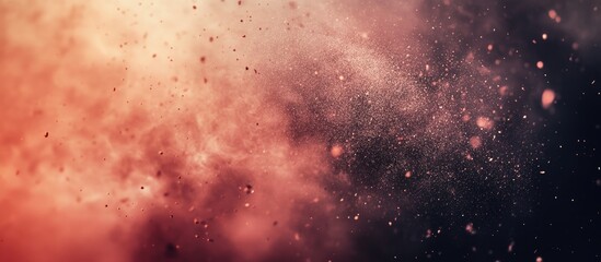 Grunge texture of dust particles on a red abstract background ideal for overlaying photos or text with an empty space for customization