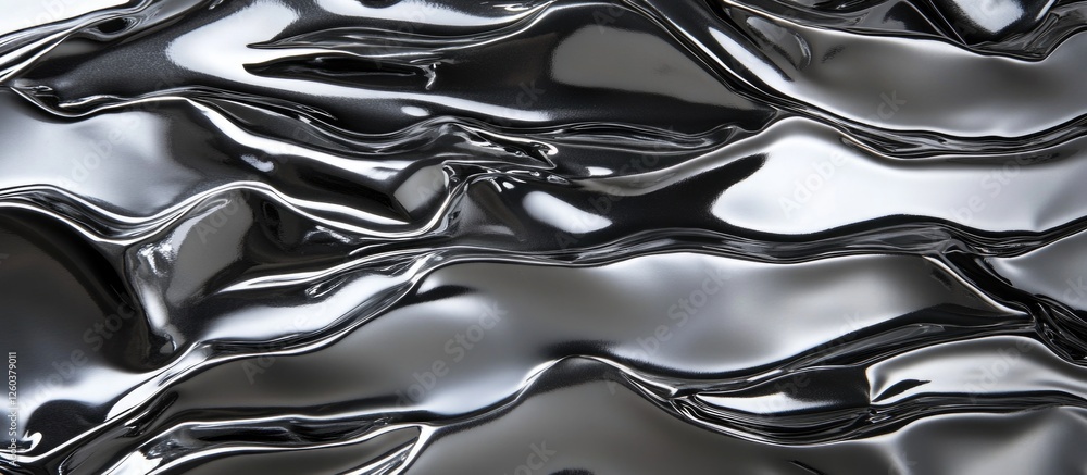 Poster abstract silver gray metallic foil texture with reflective surface featuring creased patterns and hi