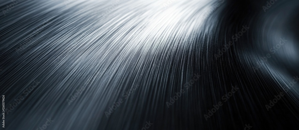 Poster brushed steel texture with dynamic light reflections creating a metallic background design for indus