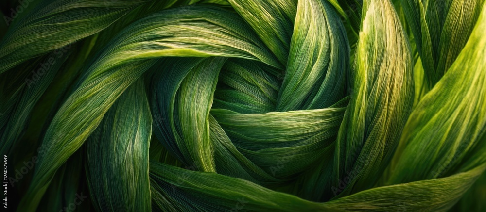 Poster braided green grass abstract background eco-friendly pattern with spiral design suitable for various