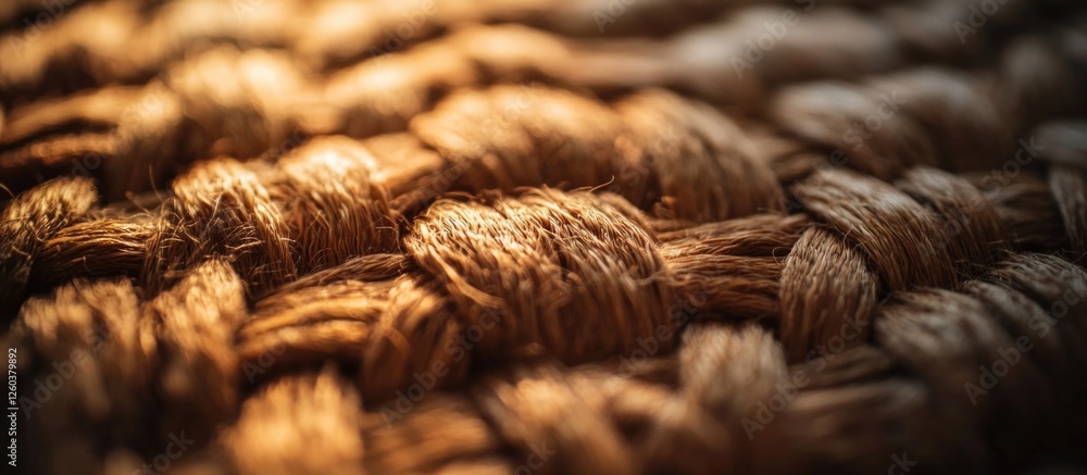 Poster natural woven texture close-up showcasing intricate patterns and warm tones for design and creative 