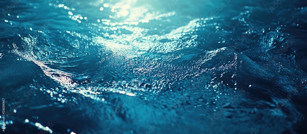 Aufkleber blue water pool texture with reflections and ripples creating a serene and calming underwater enviro