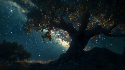 Obraz premium night sky and moon
