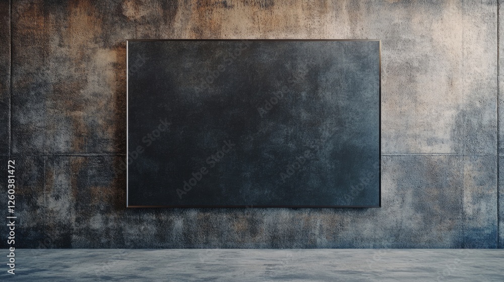 Poster textured wall display frame with blank copyspace for product presentation and branding opportunities