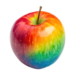 Rainbow Apple in isolate white background
