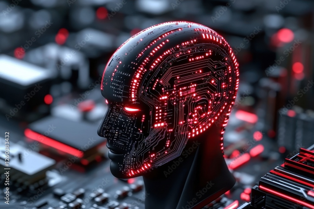 Poster ai deepfake scammer call center utilizing ai voices in a high-tech environment conceptual on technol
