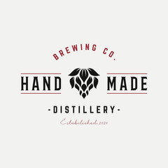 Vintage retro craft brewery logo template design.Logo for business , label , badge.