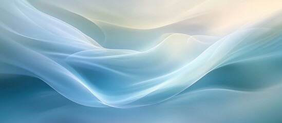 Obraz premium Gentle abstract waves in soft blue and cream tones creating a serene and calming background for text or design elements