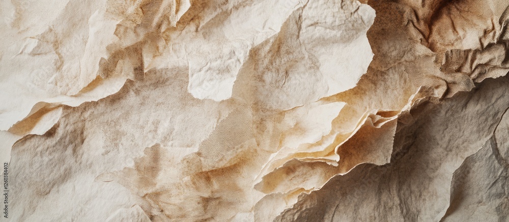Aufkleber textured crumpled paper close-up with natural fibers creating an organic, rustic background for arti