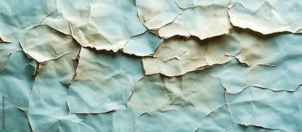 Poster old dilapidated blue paper texture with creases and dents creating a vintage aesthetic suitable for 