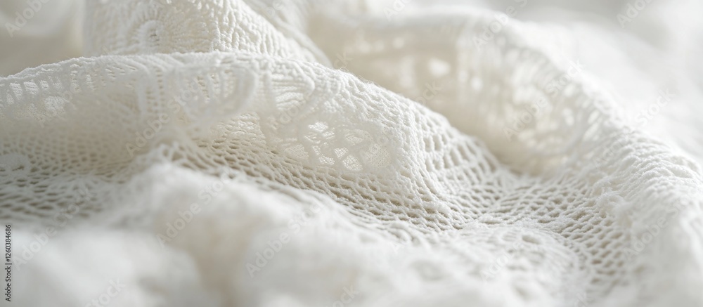 Poster delicate white lace fabric texture with intricate patterns suitable for garment embellishments and v