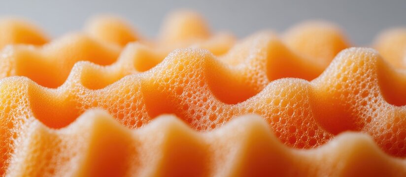 Orange shock-absorbing sponge designed for protective packaging of fragile electronic components