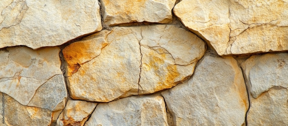 Poster stone wall texture with variations in color and irregular shapes illuminated by daylight, ideal for 