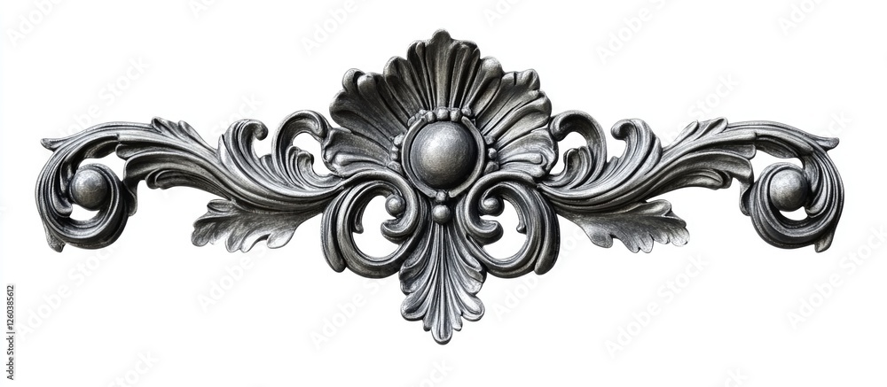 Poster elegant antique gray frame with intricate detailing isolated on a clean white background for art and