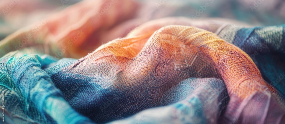 Aufkleber colorful cotton fabric texture close-up showcasing abstract patterns in textile material for design 