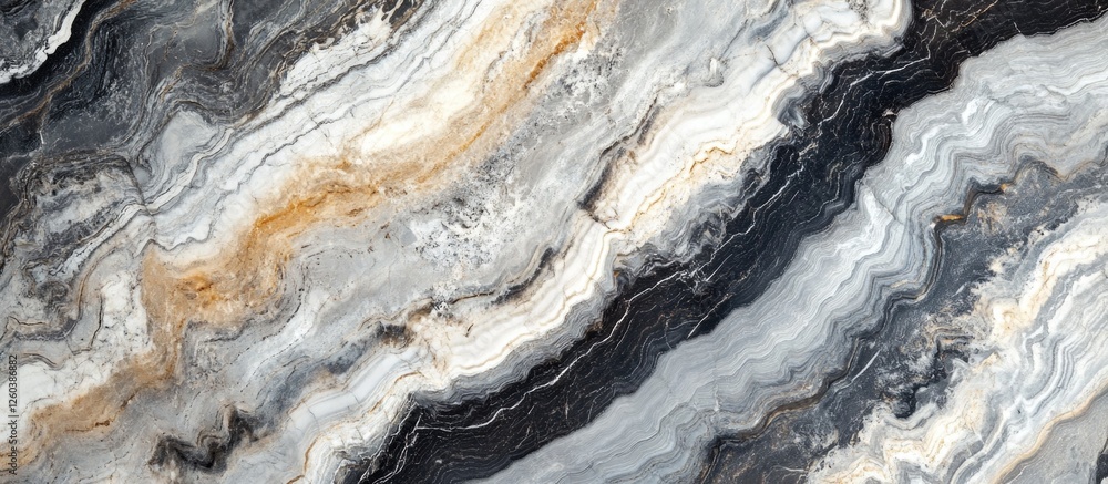 Poster seamless marble texture background with elegant patterns in shades of gray and gold suitable for flo