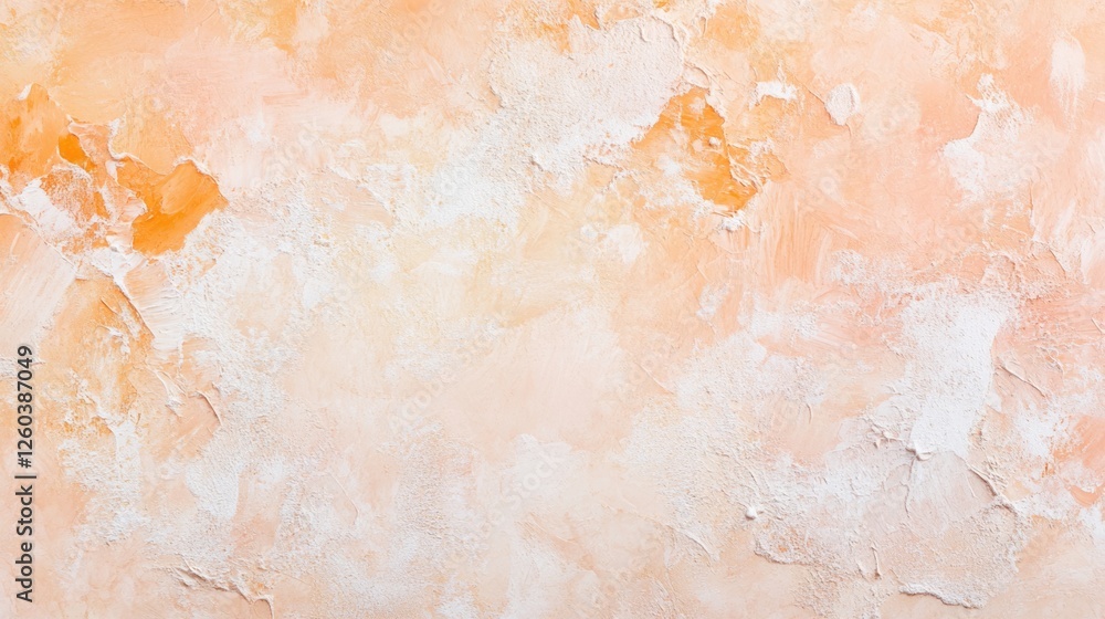 Poster textured light orange plaster wall providing a decorative background with ample empty space for text