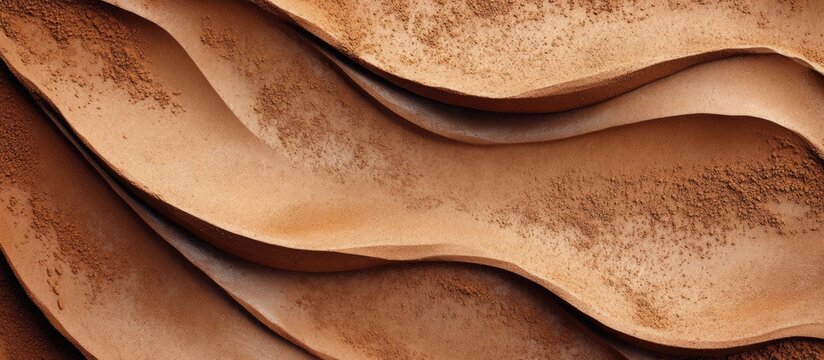 Textured terracotta clay surface with wavy patterns ideal for artistic backgrounds and design projects featuring earthy tones.