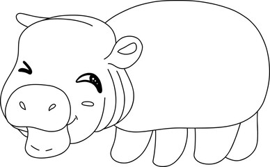 Discover this playful Moo-deng coloring page with a digital stamp, offering a whimsical and educational drawing for kids. Perfect for children to enjoy fun and creative activity at home or school.