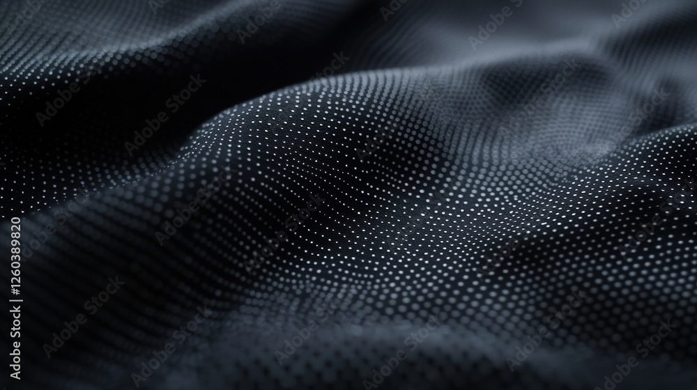 Poster close-up of a fabric with a textured surface. the fabric appears to be made of a dark grey material 