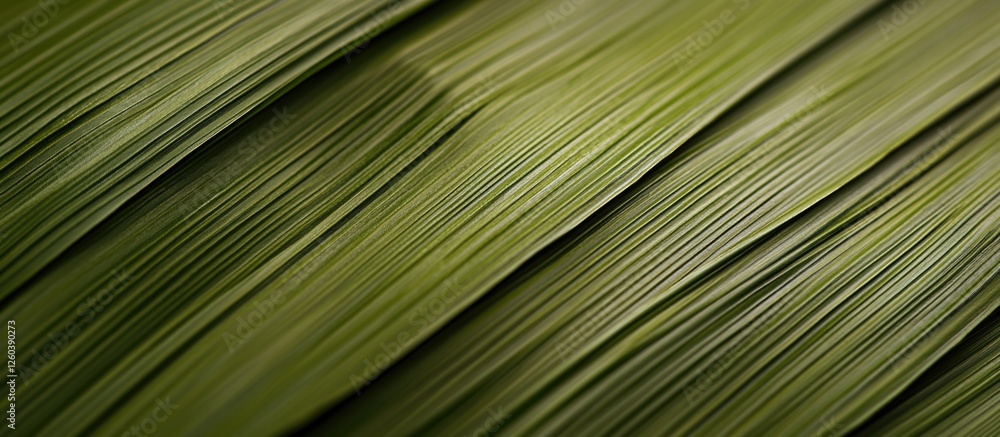 Poster green leaf texture featuring diagonal lines emphasizing natural patterns and shades of green for org