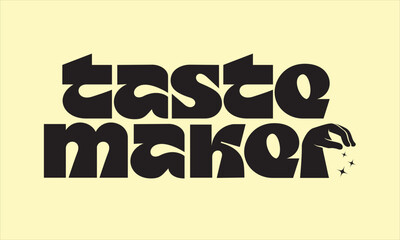 tastemaker logotype, seasoning hand on letter r