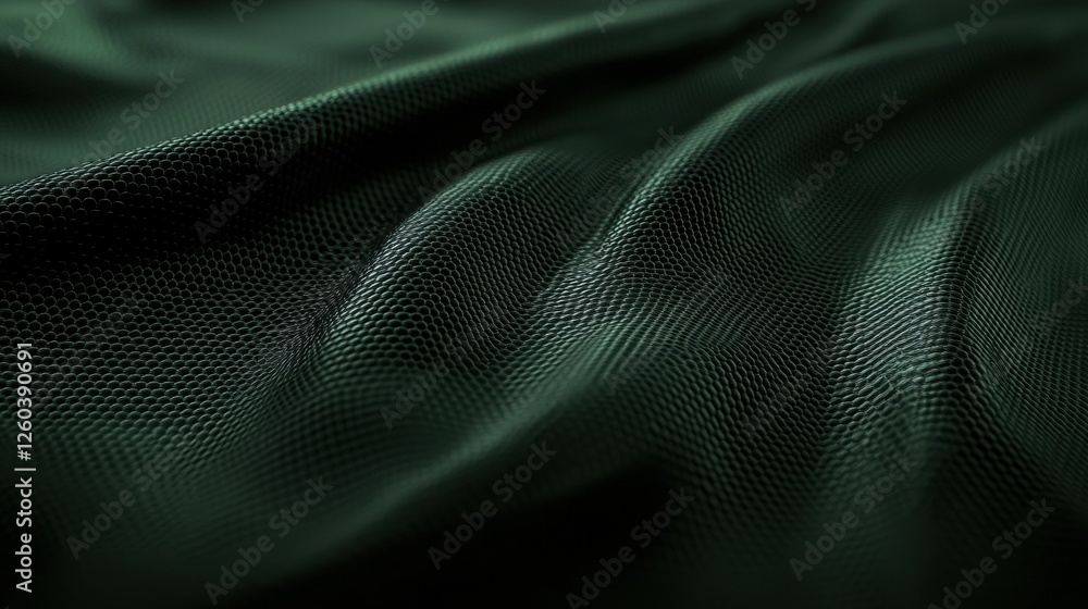 Poster close-up of a dark green fabric with a textured surface. the fabric appears to be made of a soft, si