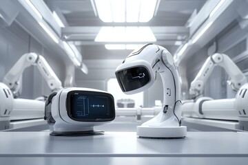 Advanced Robotic Devices in High-Tech Industrial Setting