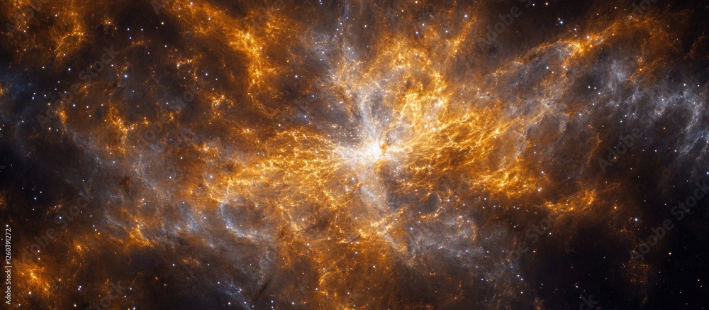 Poster illuminated cosmic patterns in a dark galaxy background capturing the essence of the universe