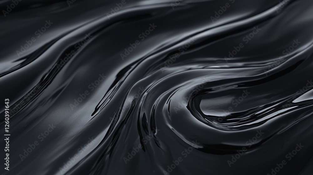 Poster close-up of a black fabric with a smooth and shiny texture. the fabric appears to be made of a shiny