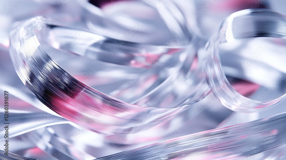 Poster abstract digital art piece that appears to be made up of multiple curved lines that are overlapping 