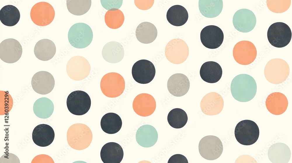 Poster pastel polka dots seamless pattern for background and design elements