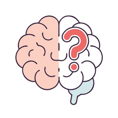brain with question mark icon, brain with question mark vector illustration-brain with question mark perfect for brain with question mark logos and icons