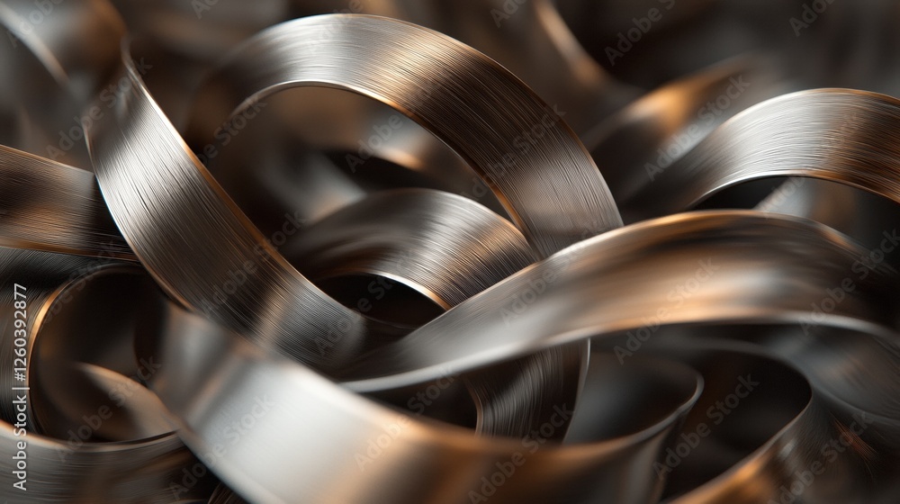 Poster close-up of a group of curved lines that appear to be made of metal or a similar material.