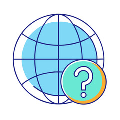 globe with question mark icon, globe with question mark vector illustration-globe with question mark perfect for globe with question mark logos and icons