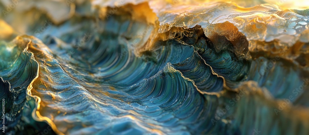 Poster vibrant close-up of layered agate stone showcasing intricate patterns and natural colors for artisti