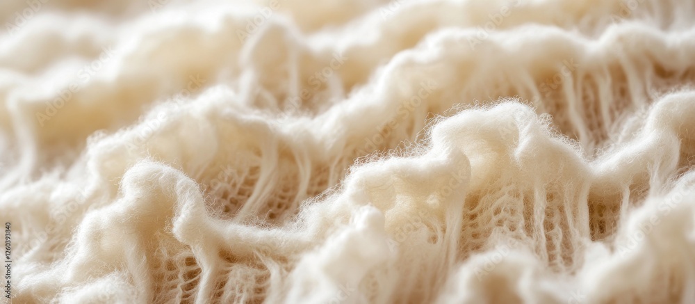 Poster soft cream cotton textile with textured layers ideal for backgrounds and fabric design applications.