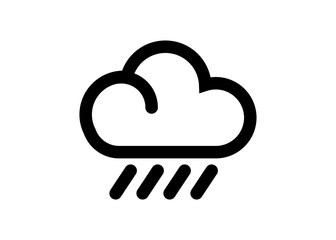 Rain cloud icon isolated om transparent background. Weather forecast line icon 