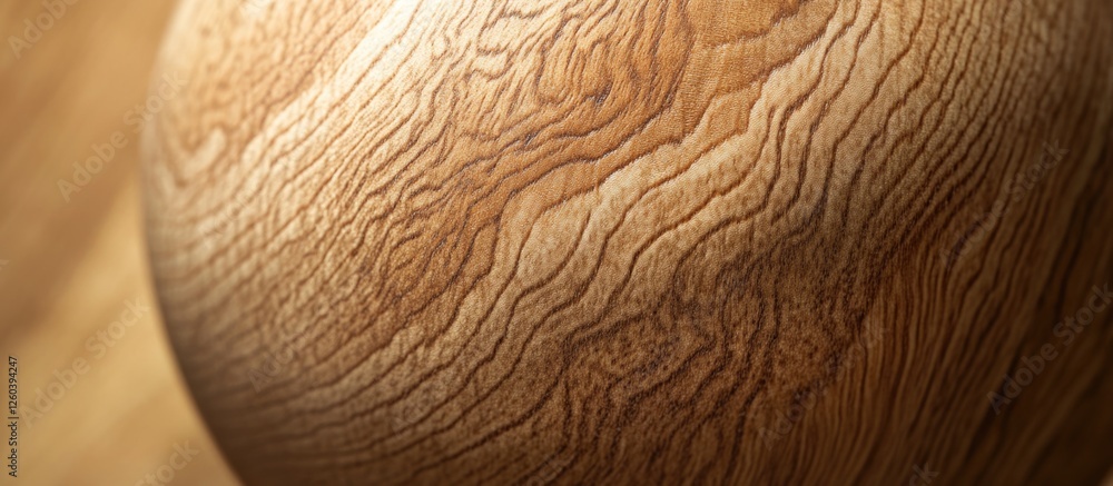 Poster wood grain texture on a spherical object showcasing intricate natural patterns and warm tones ideal 