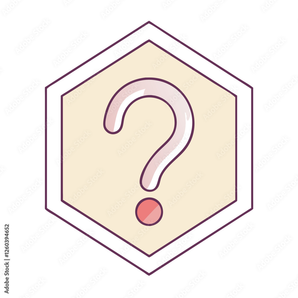 Poster question mark in hexagon icon, question mark in hexagon vector illustration-question mark in hexagon