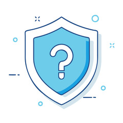 question mark in shield security inquiry icon, question mark in shield security inquiry vector, 
