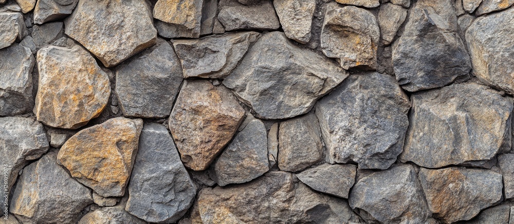 Poster natural stone wall texture with various shapes and colors for use in backgrounds, architecture, and 