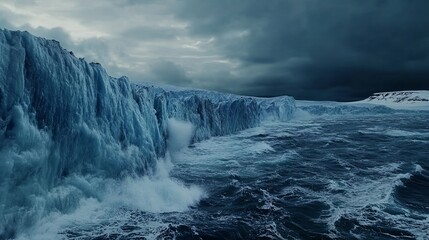 Obraz premium Melting glaciers captured in a breathtaking scene arctic ocean nature photography dramatic environment aerial view