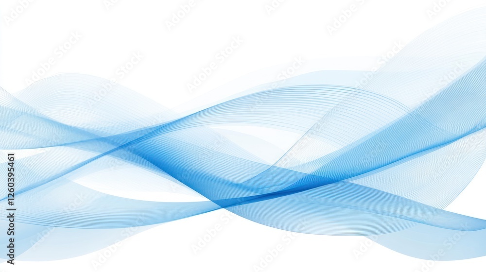 Poster elegant blue wave background with transparent lines for modern design