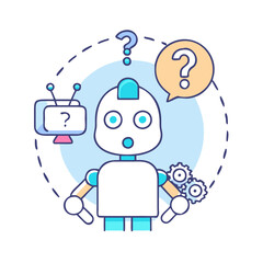 robot with question mark ai query icon, robot with question mark ai query vector illustration-robot with question mark ai query perfect for robot with question mark ai query logos and icons