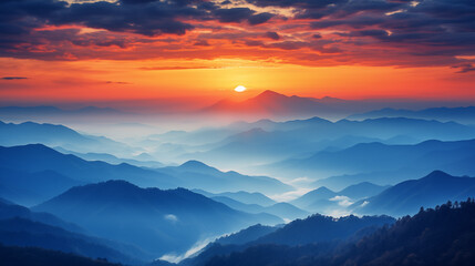 Mountains landscape. landscape in sunset. Sky landscape