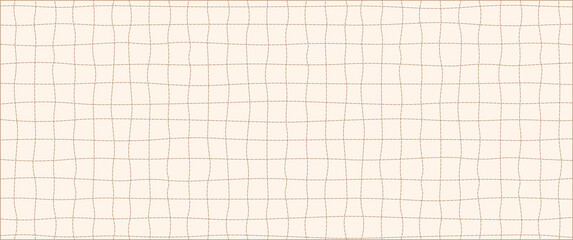 Pastel Hand-Drawn Grid Paper Background with Warm Beige Lines, Artistic Sketch Notebook Texture, Soft Organic Pattern in Vector