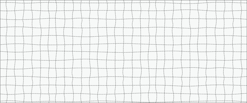 Hand-Drawn Grid Paper Background with Irregular Lines, Light Gray Minimalist Sketch Paper Texture, Vector Seamless Pattern
